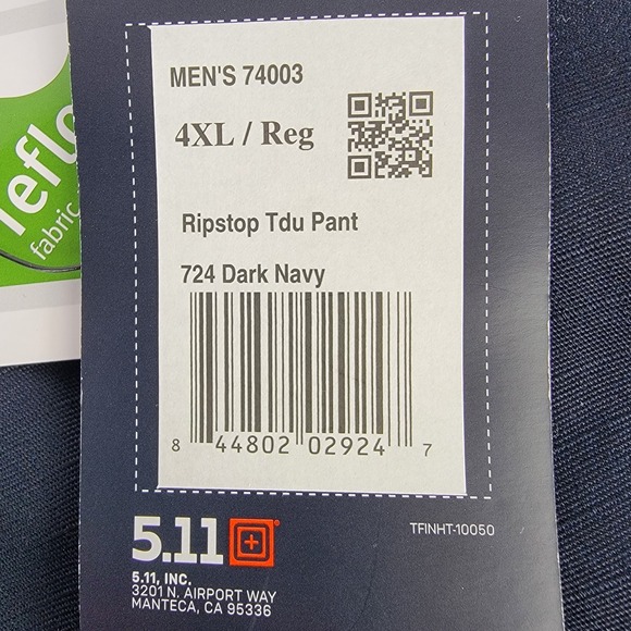 5.11 Tactical Men's Ripstop TDU Pants Style 74003 Waist 4XL 50x32 Navy Blue NEW - Picture 4 of 12